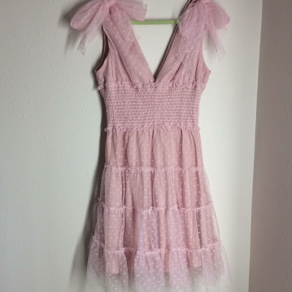 SHEIN Dresses & Skirts - Shein babydoll pink tulle mini dress